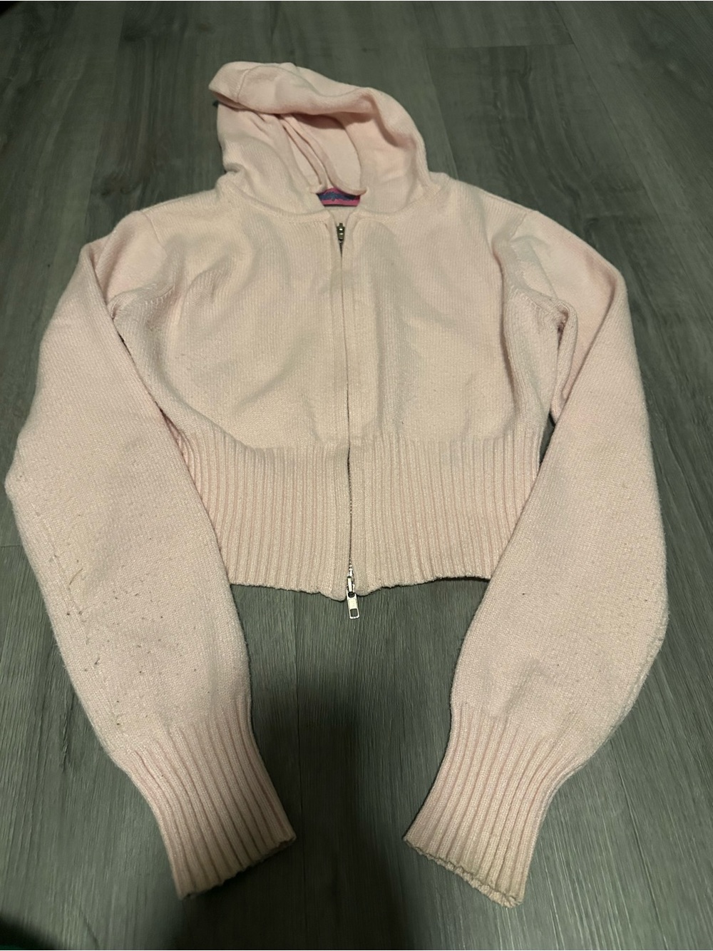 Edikted Light Pink Hooded Zip-Up Jacket
